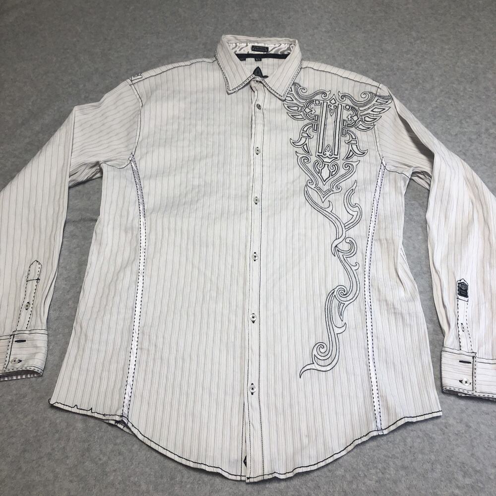 Roar Shirt Mens XL White Y2K Cyber Mall Goth Punk Grunge Rodeo Cowboy Vintage